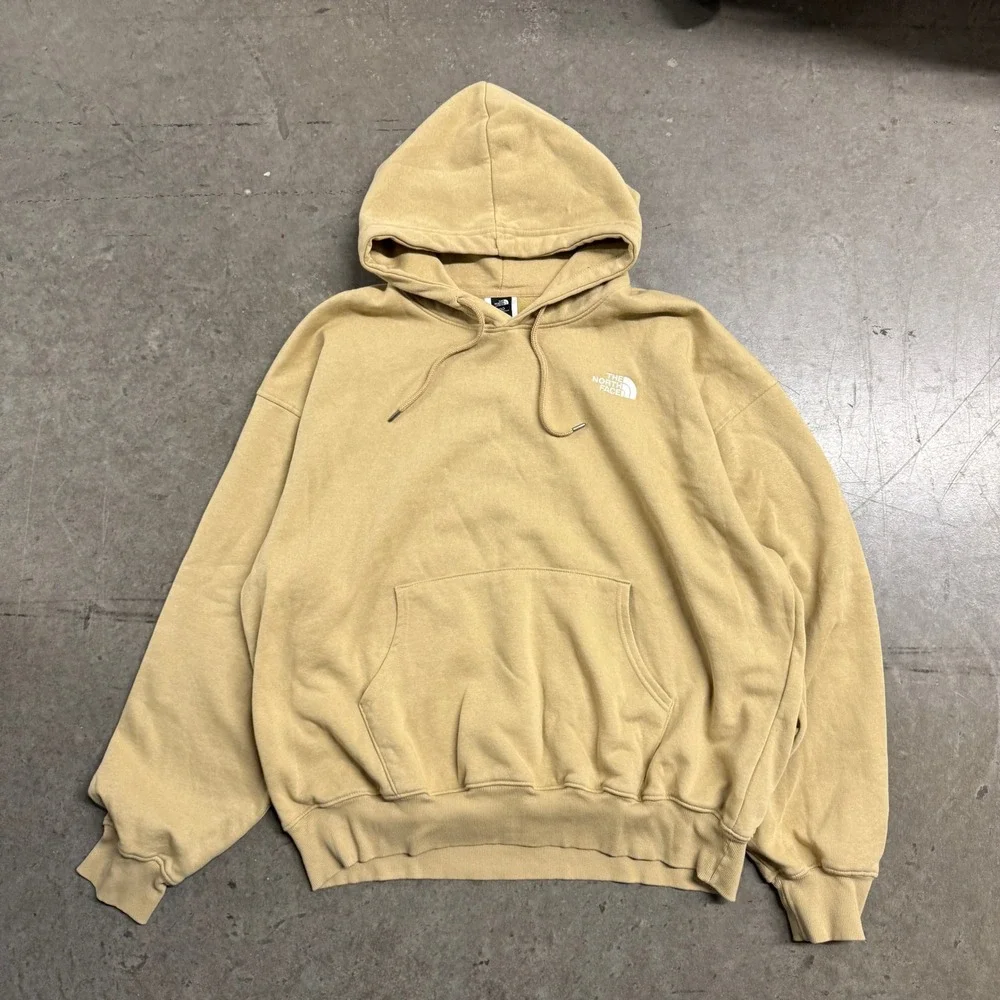 The North Face Mens Circular Design‎ Hoodie Khaki Tan Fleece Pullover XL